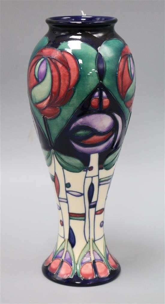 A Moorcroft Mackintosh pattern baluster vase H.27cm